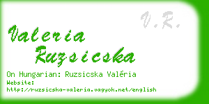 valeria ruzsicska business card