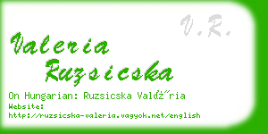 valeria ruzsicska business card